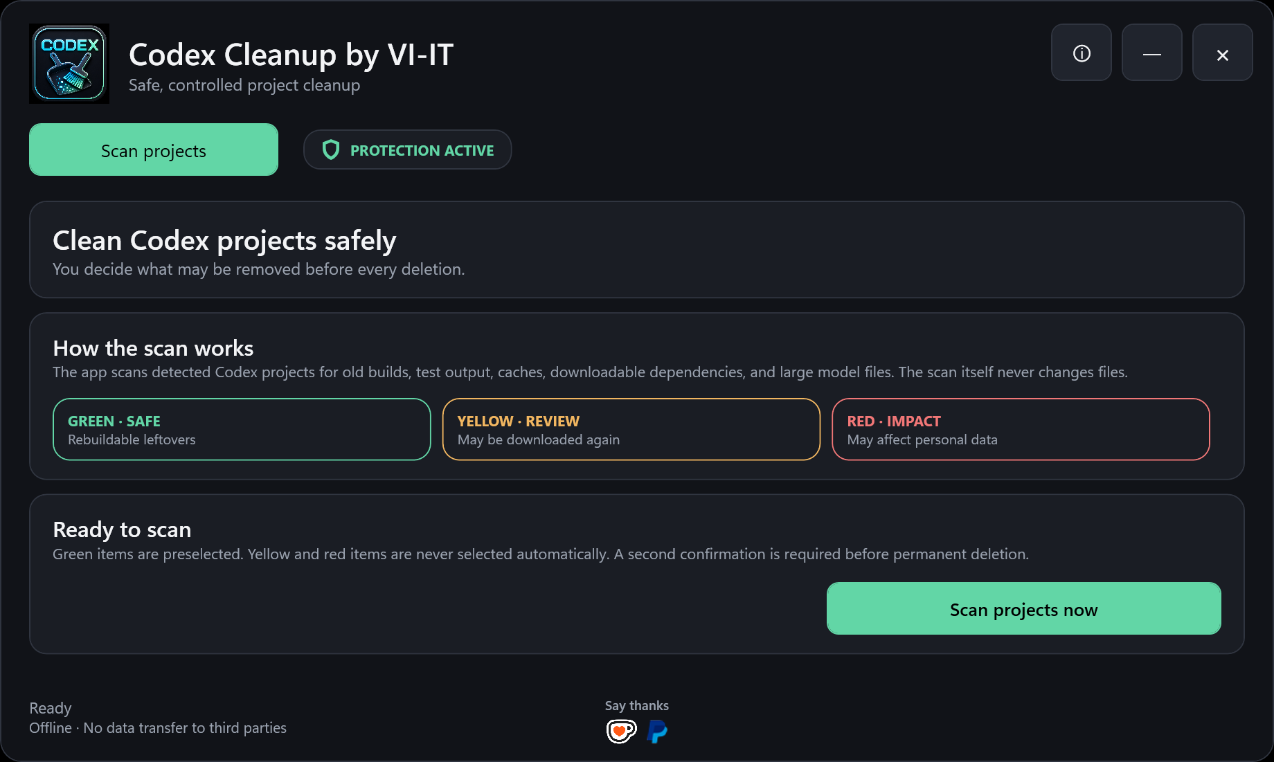 Codex Cleanup English interface